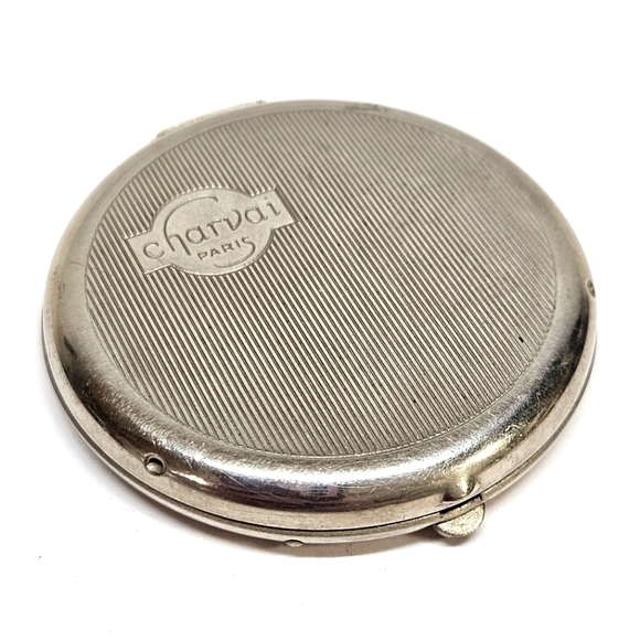 ANTIQUE Art Deco Charvai Paris Silver The Little One Compact Puff Tre-Jur 1920s - Picture 1 of 5